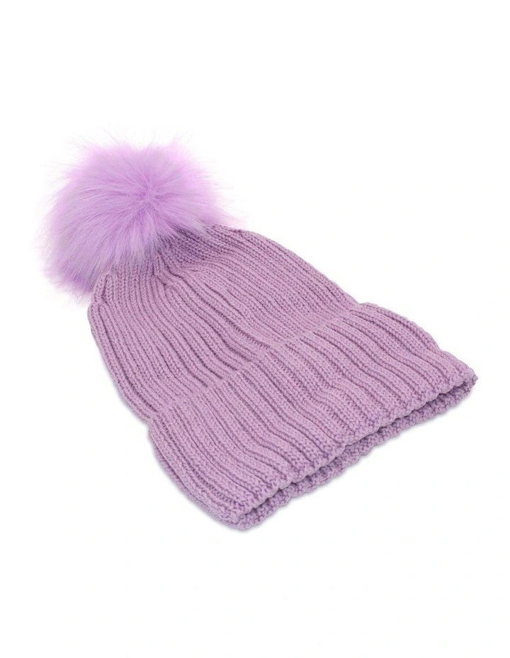 Valentine Wool Blend Beanie in Lilac
