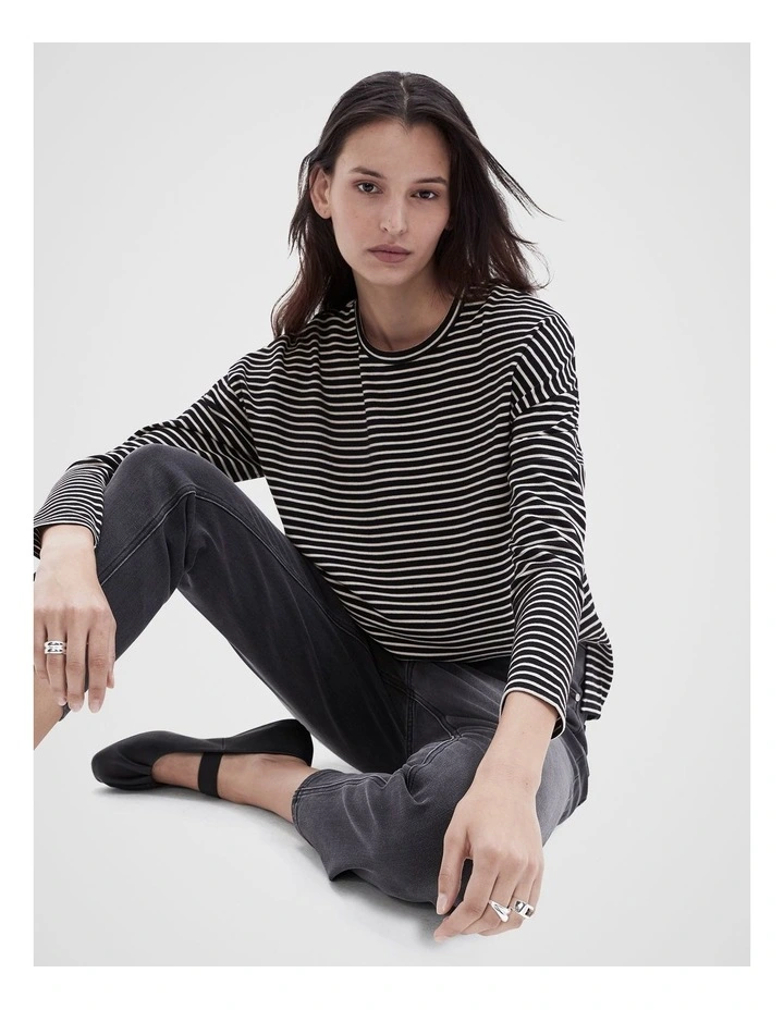 Cosy Long Sleeve Tee in Black