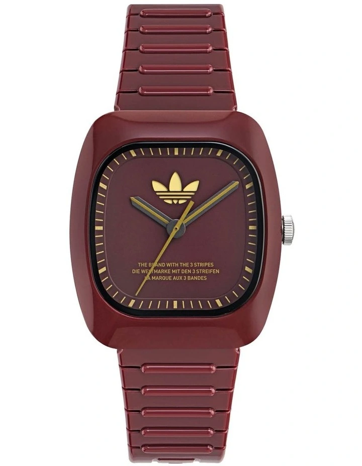 Retro Wave Two Resin Watch in Burgundy