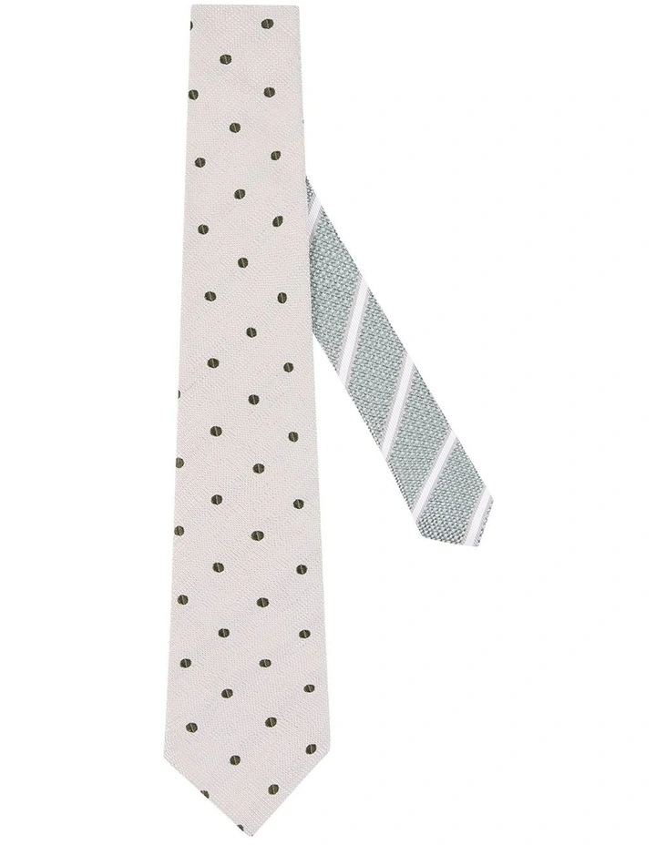 Massola Tie in Ivory Green