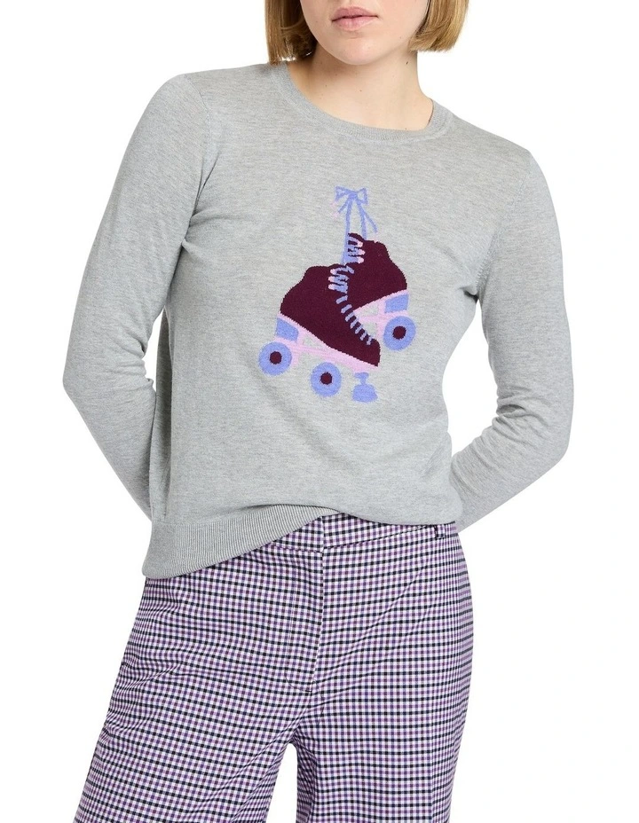 Raise The Skates Knit in Grey Multi