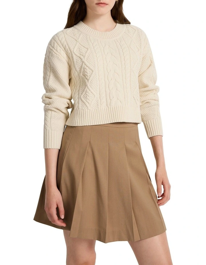 Blake Cropped Knit in Ivory
