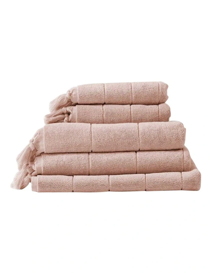 Paros Bath Towel Set in Pink Clay