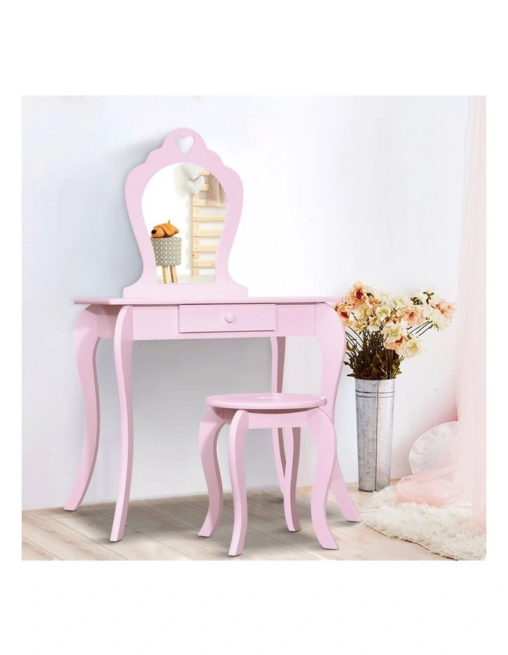 Keezi Kids Vanity Dressing Table Pink