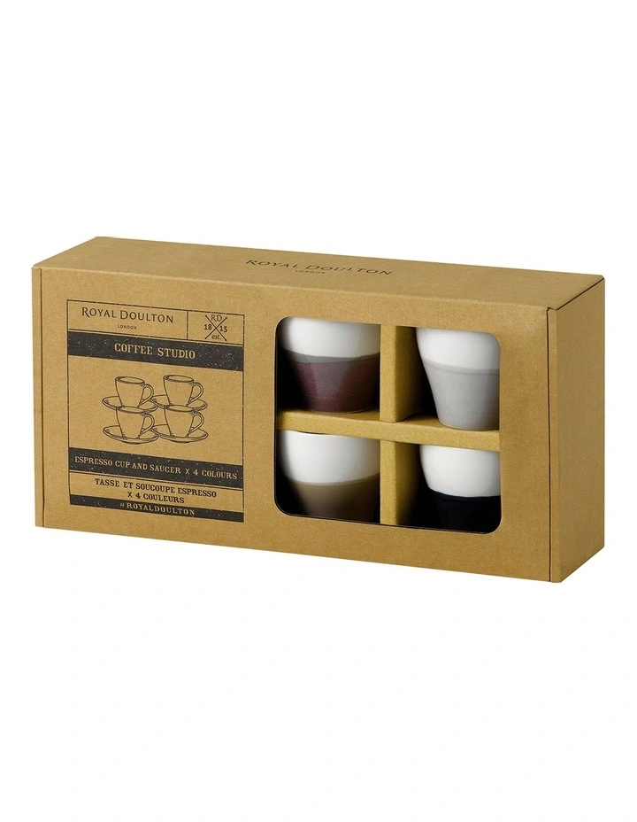 Coffee Studio 4 Piece Espresso Cup & Saucer Set