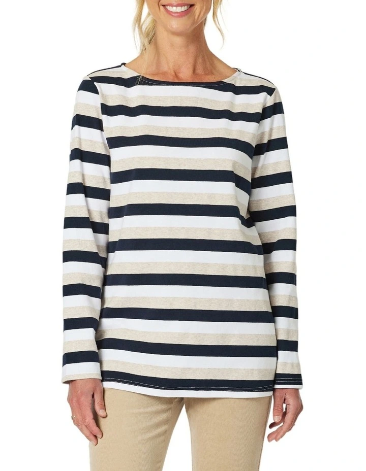 Laguna Stripe T-shirt in Grey