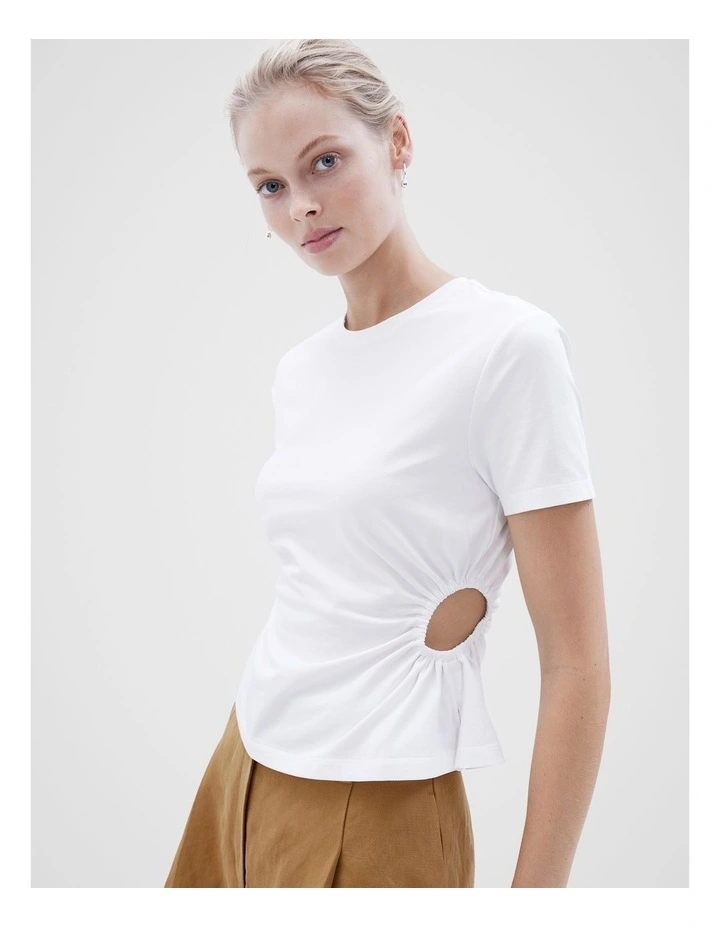 Cutout Tee in White