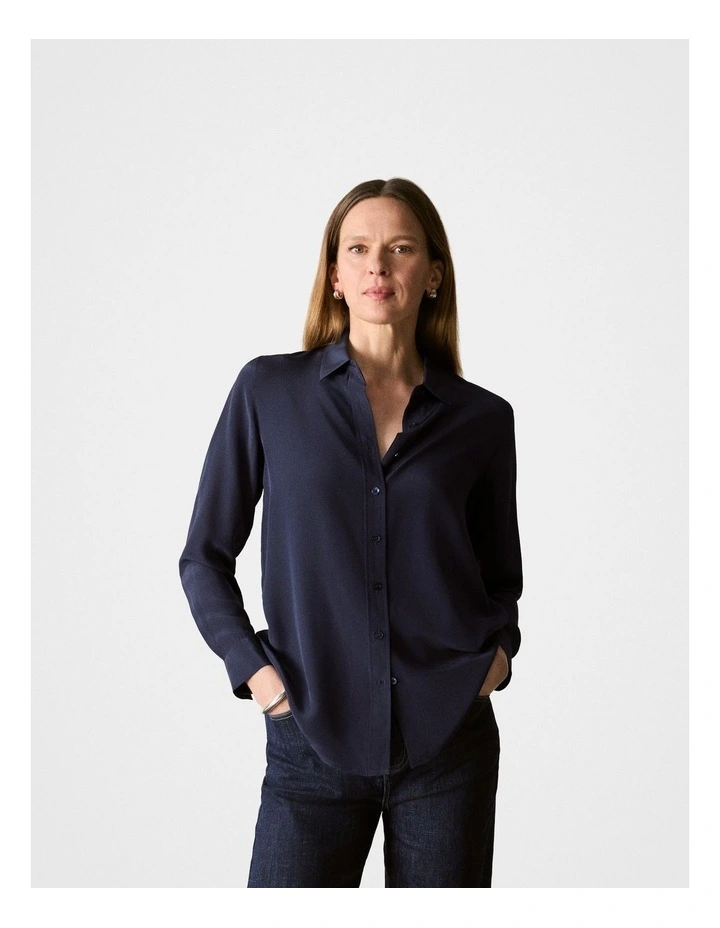 Classic Silk Shirt in Night Sky