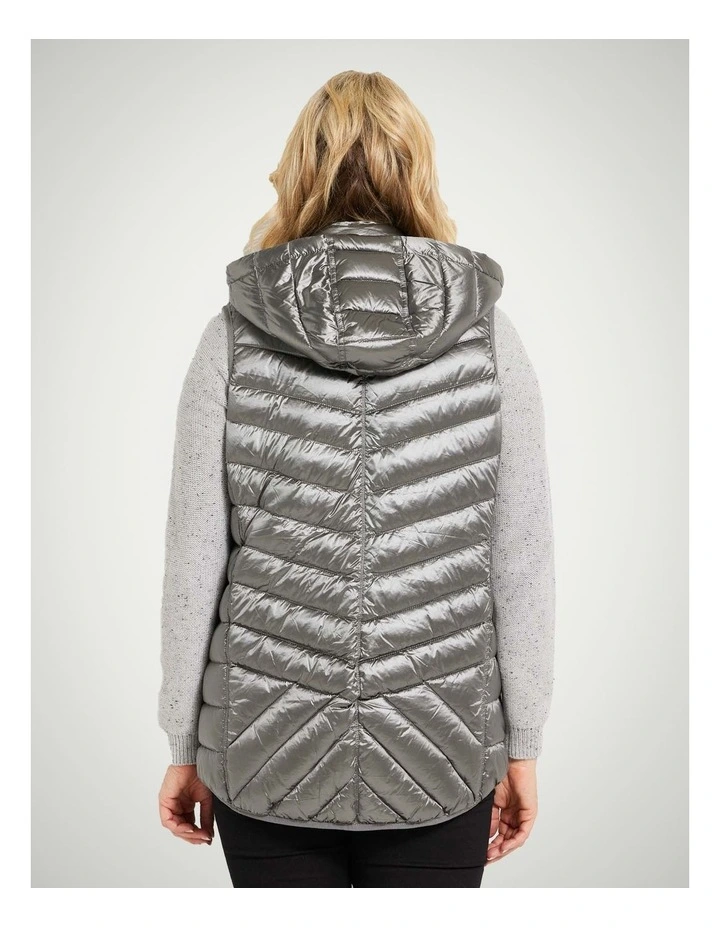 Hilary Down Filled Vest in Silver