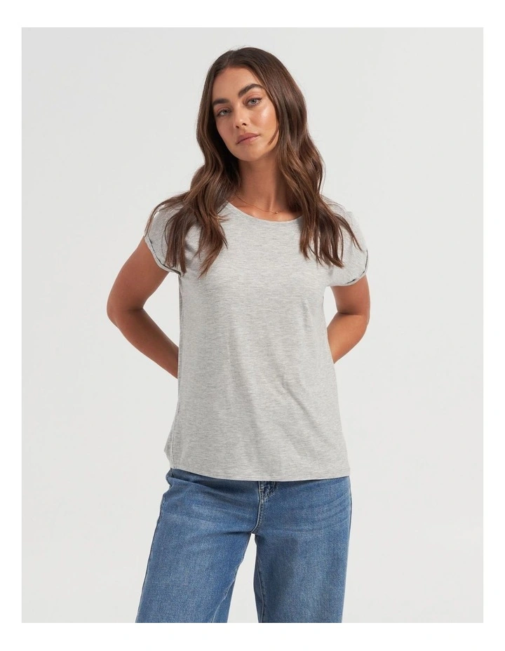 Ava Plain Top in Light Grey