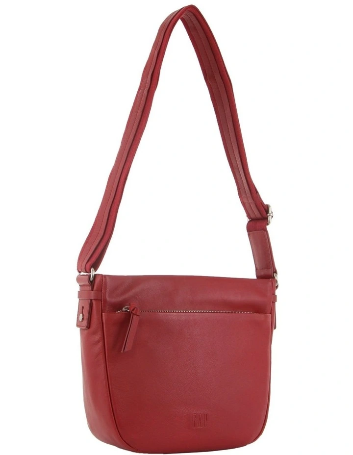 Leather Cross-Body Handbag in Red
