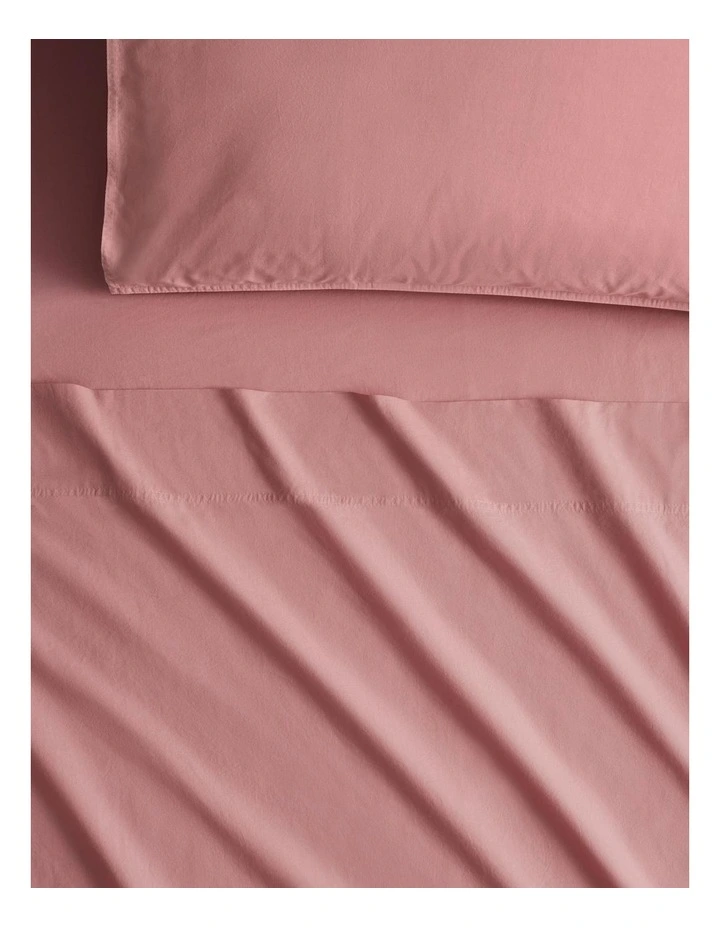 Bayley Washed Percale Sheet Set in Rose