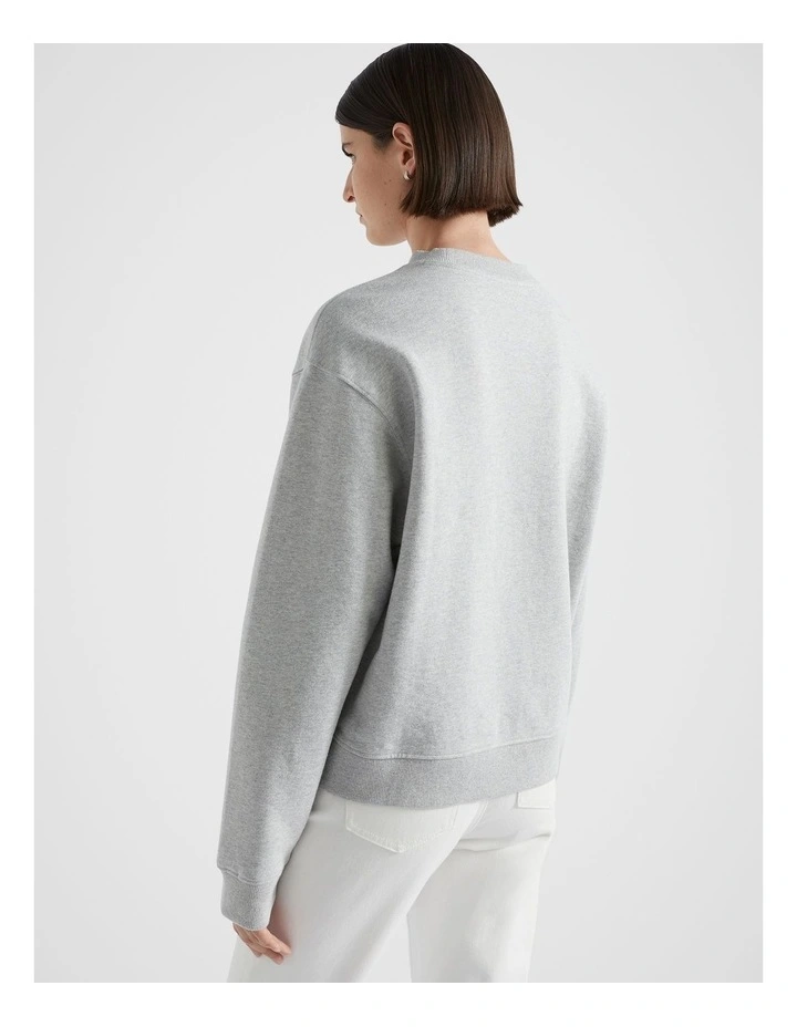 Heritage Crew Sweat Top in Silver Marle