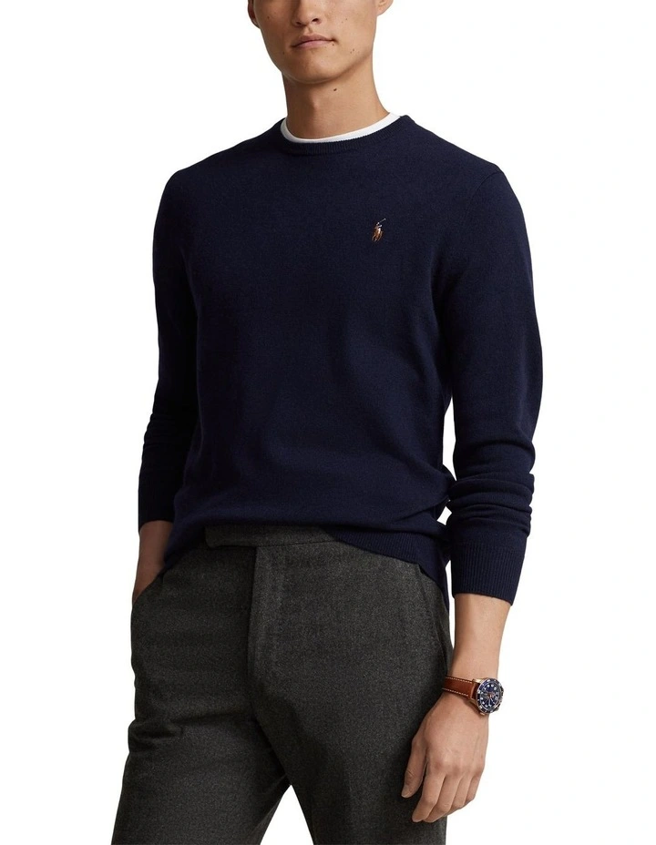 Wool Crewneck Sweater in Blue