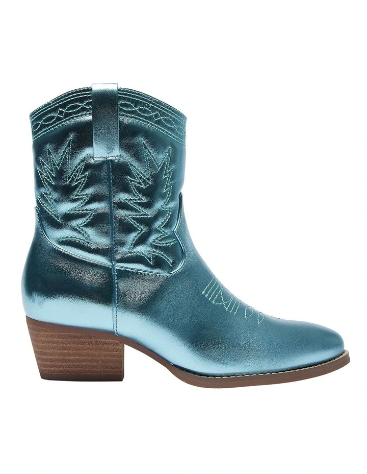 Texas Western Boots in Ice Blue Metallic