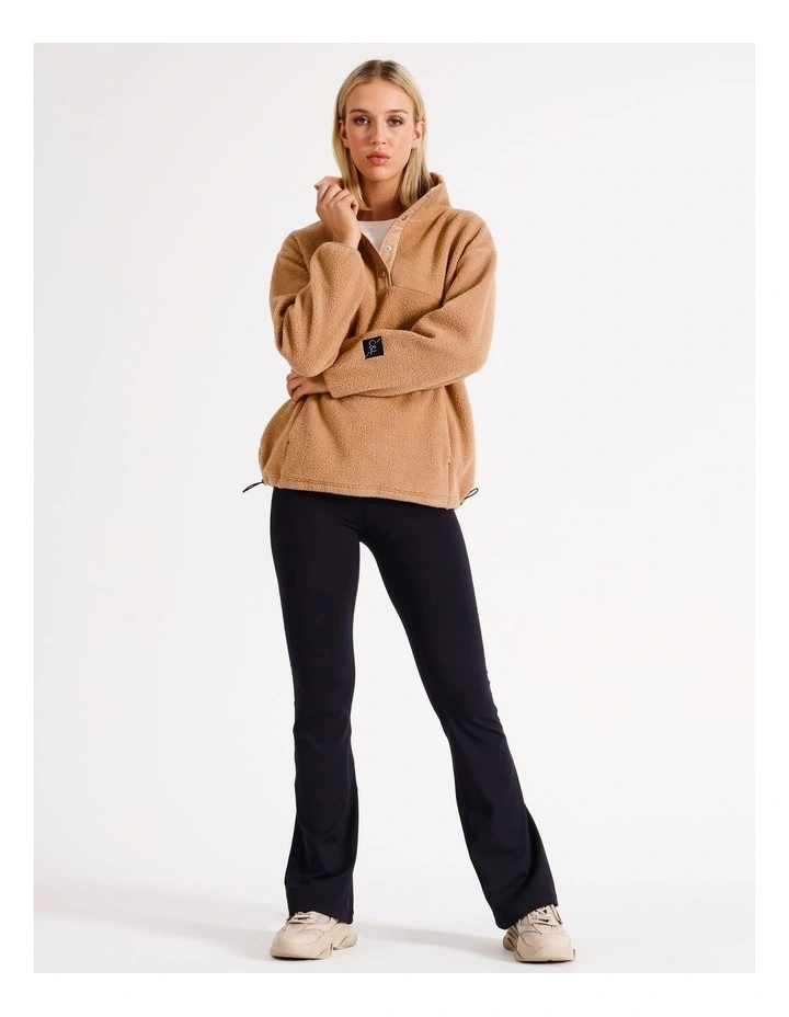 Sherpa Panel Sweater in Tan