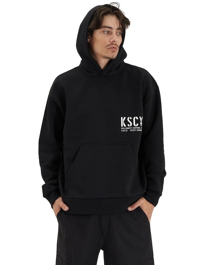 Efficacy Heavy Relaxed Hooded Sweater in Jet Black