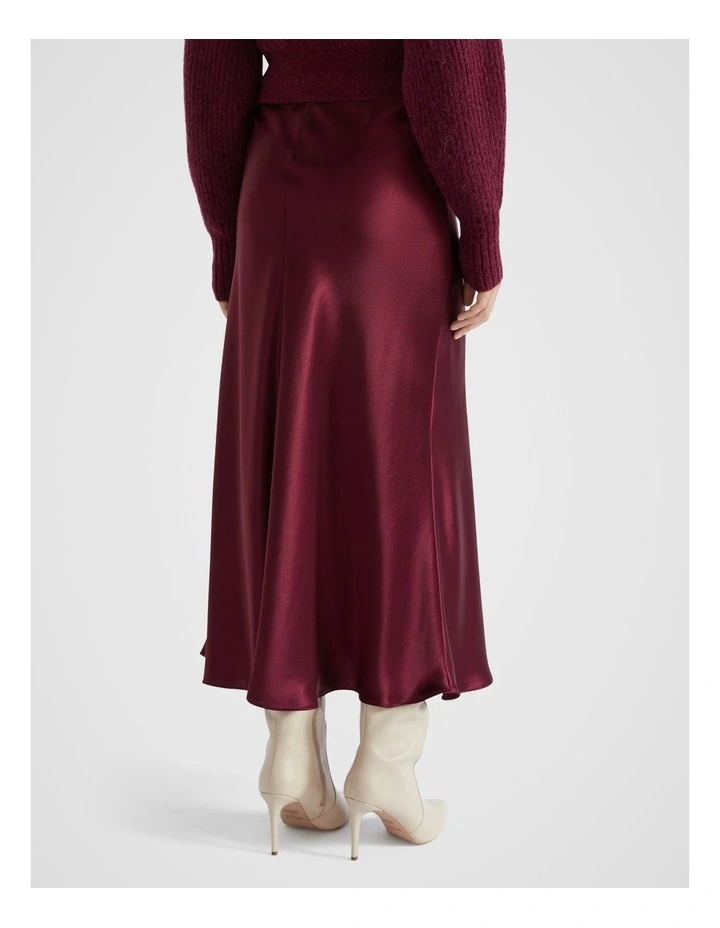 Satin Swing Skirt in Boysenberry
