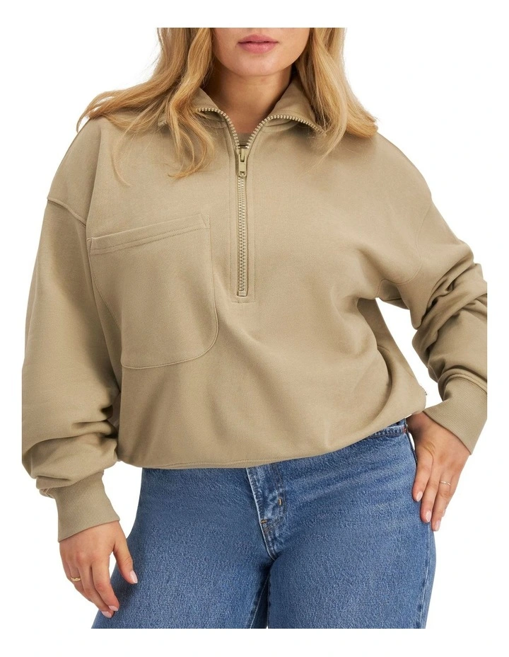 Originals Half Zip Pullover in Smokey Sand