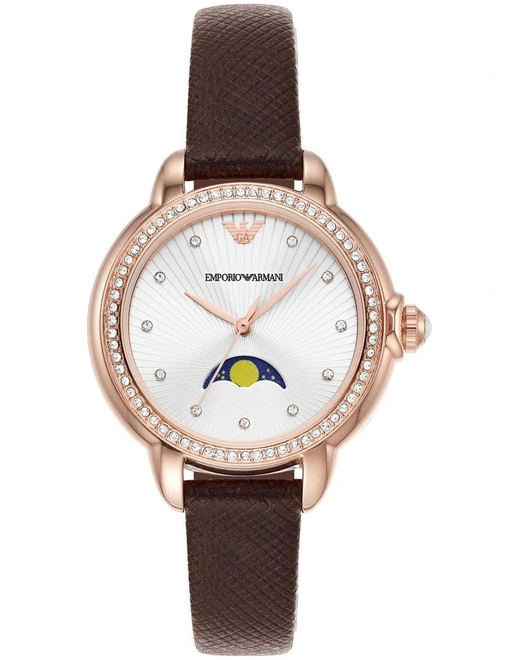 Stainless Steel AR11568 Analogue Watch in Brown