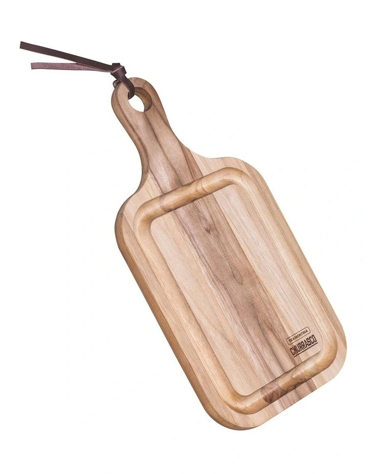 Small Teak Paddle Board W/Handle 40X21cm