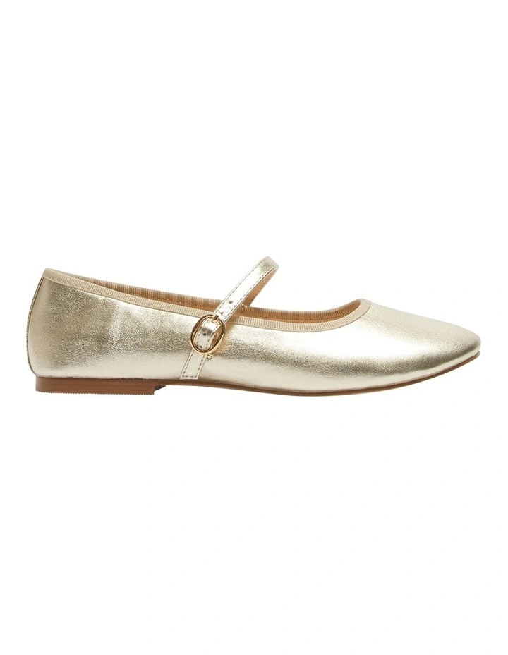 Molly Flat Shoes in Soft Gold Metallic
