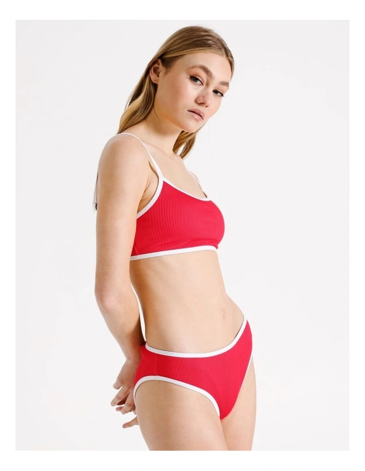 Elba Bikini Top in Fuchsia/White
