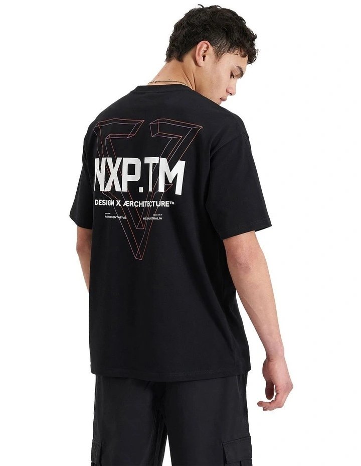 Pantheon Heavy Box Fit Tee in Jet Black