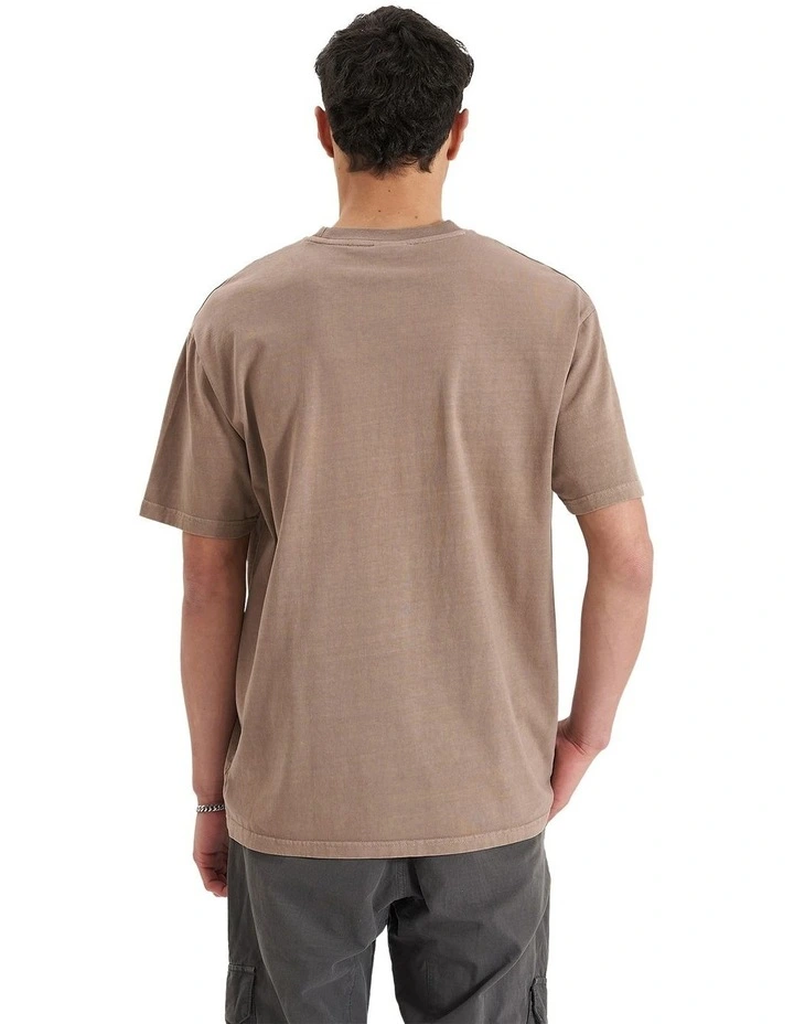 Post-Industrial Heavy Box Fit Tee in Pigment Bark