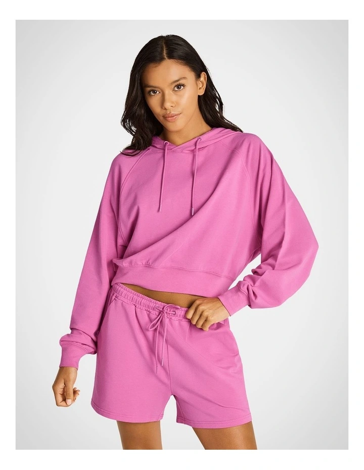 After Class Crop Hoodie Neon in Pink