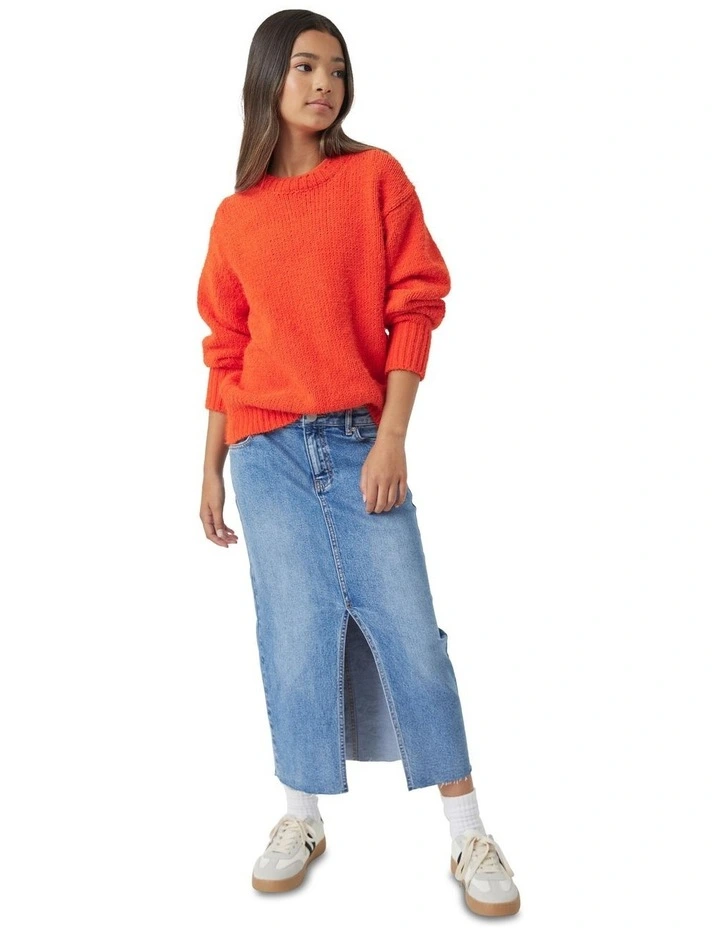 Kendra Boxy Knit Jumper in Orange