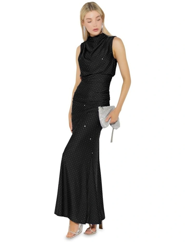 Mira Diamante Gown in Black
