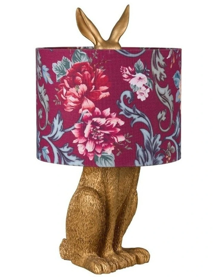 Thistle Rabbit Sitting Table Lamp in Gold