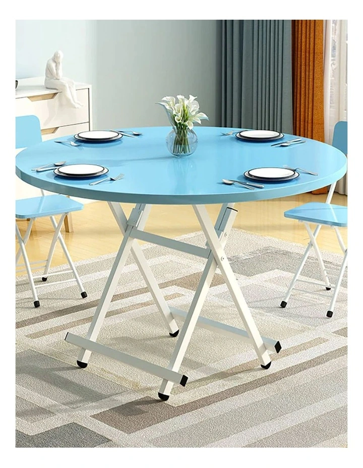 Portable Round Dining Table in Blue