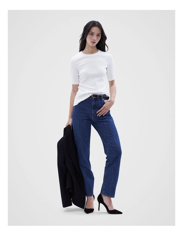 The Essential Ribbed Tee in White