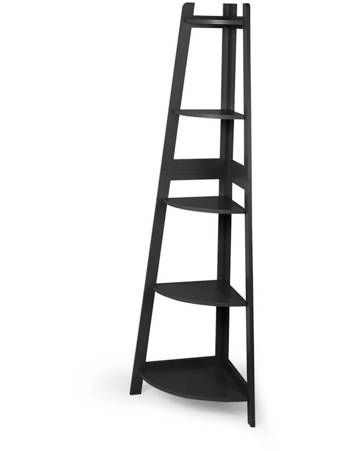 5 Tier Corner Shelf Rack in Black