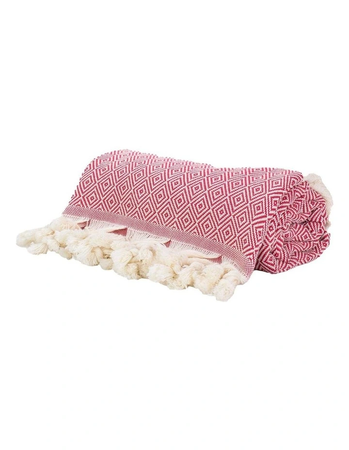 Turkish Stripe Towel in Red/White