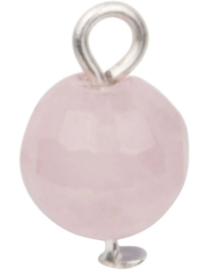 Isadora Aurelia Rose Quartz Bead Charm 8mm in Silver