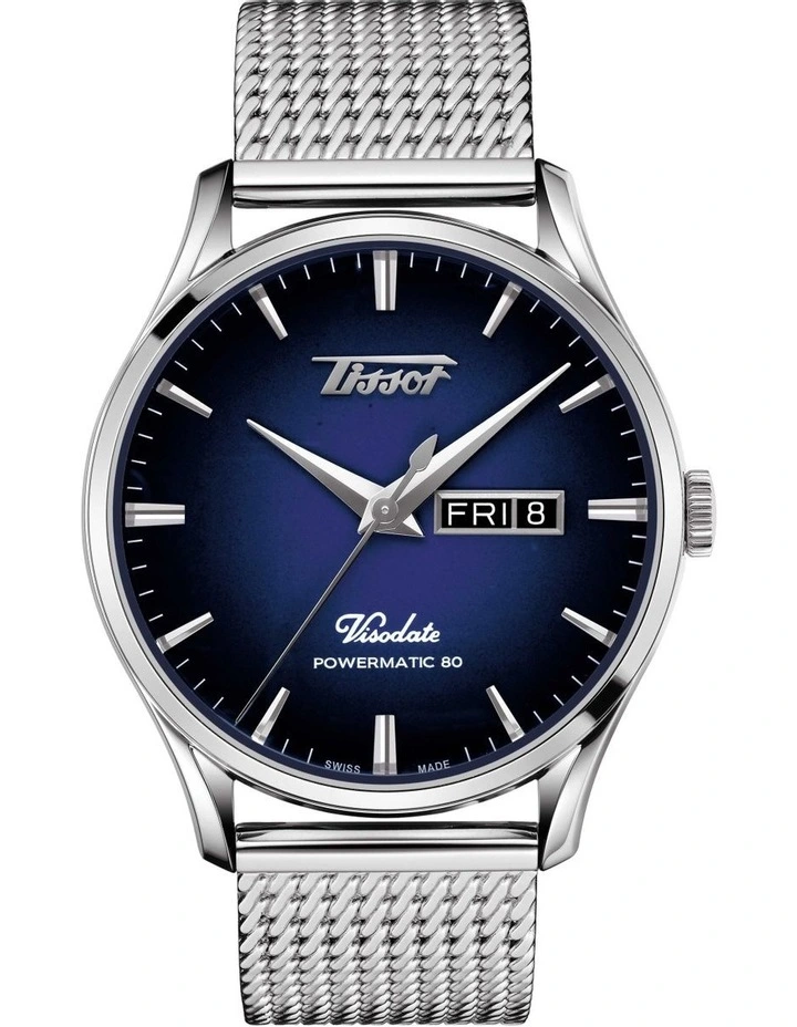 Heritage Visodate Powermatic 80 T1184301104100 Automatic Watch in Blue