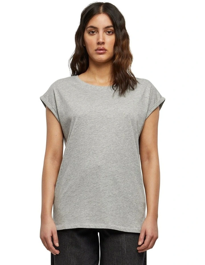 Extended Shoulder Tee in Grey