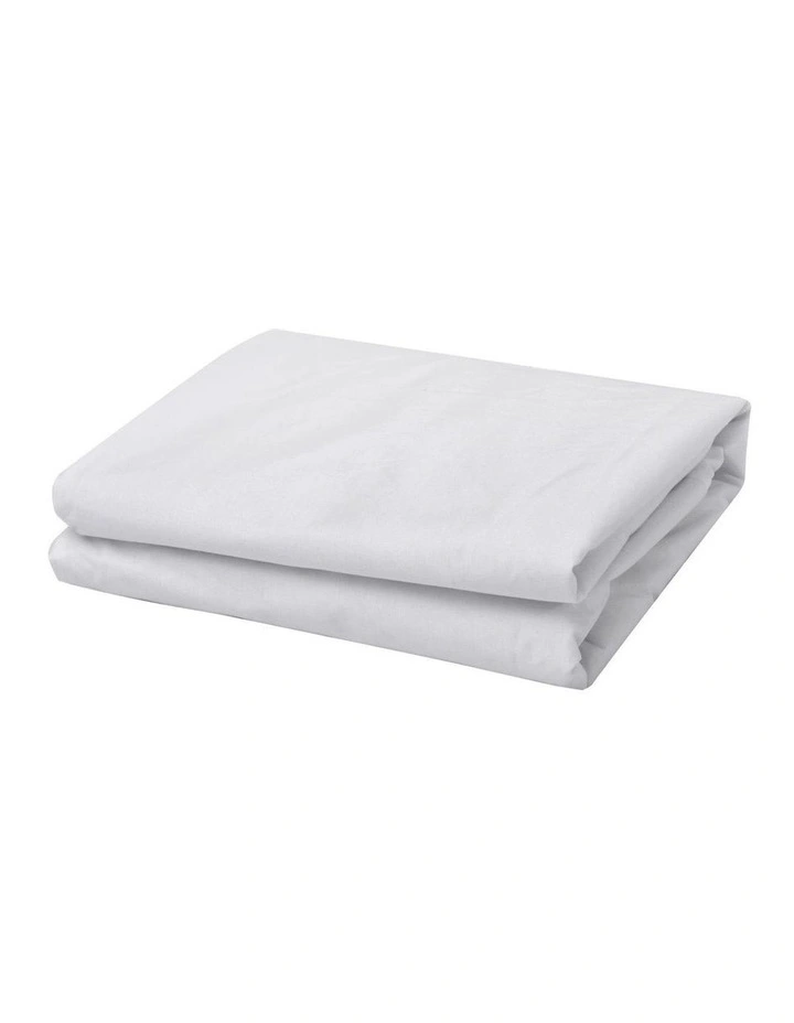Bamboo Cotton Jersey Waterproof Mattress Protector in White
