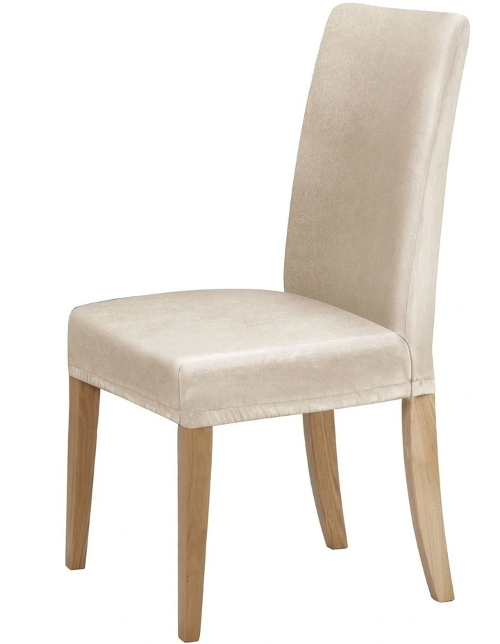 Premium Faux Suede Cream Dining Chair Cover in Brown
