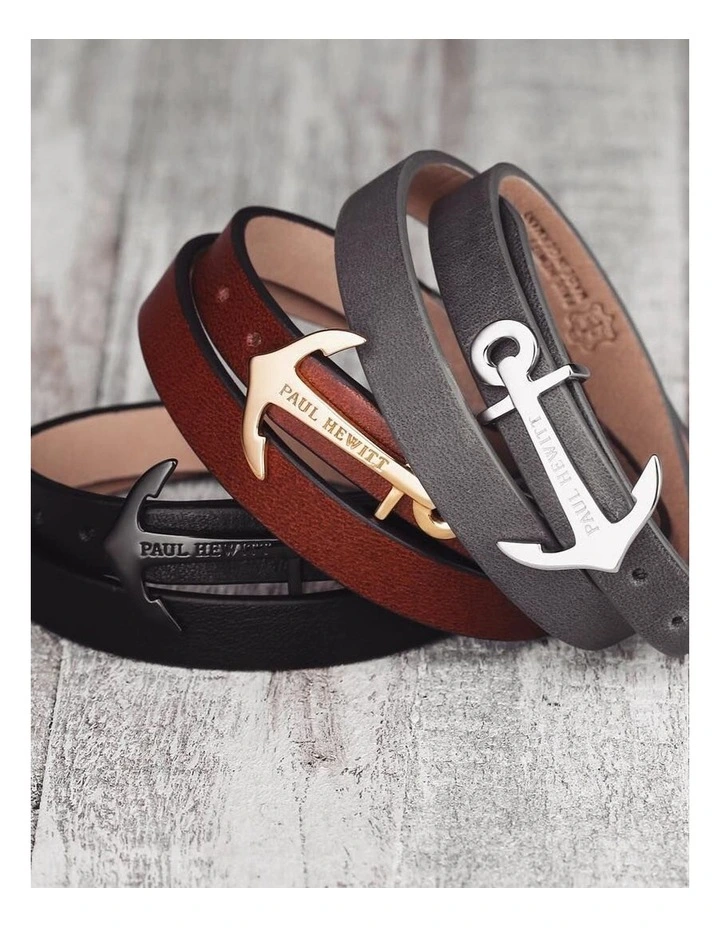 North Bound Brown/Black Leather Bracelet PH WB B 1M