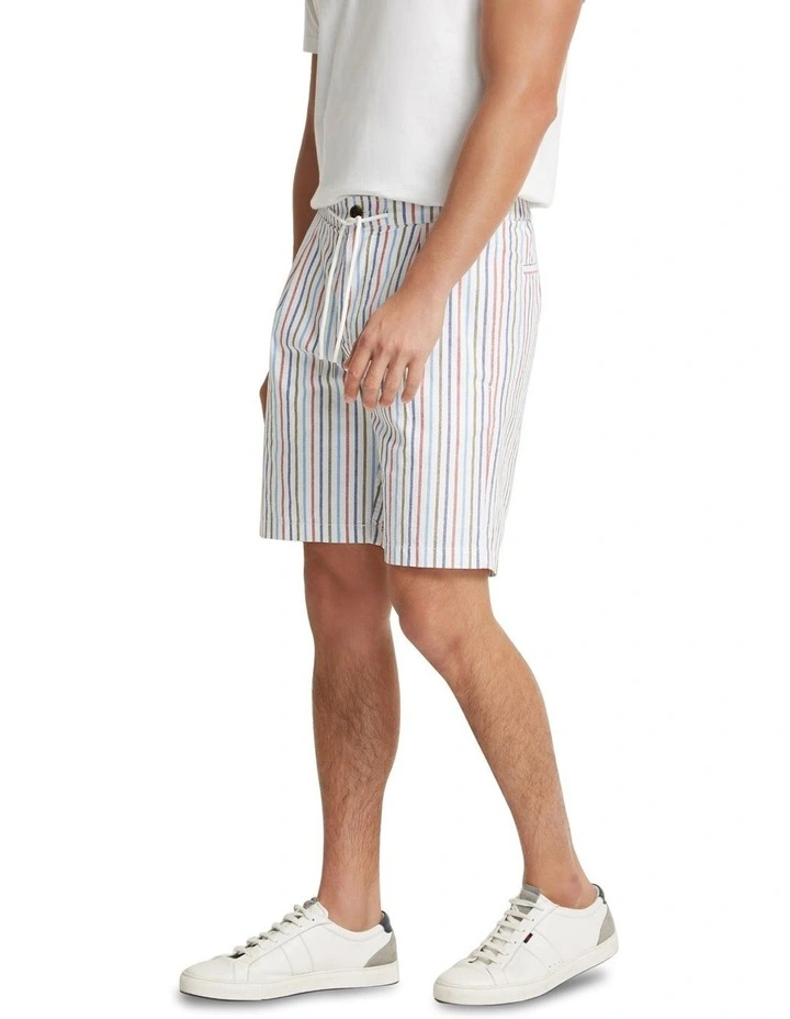 Barney Cotton Stripe Shorts in Multi Stripes