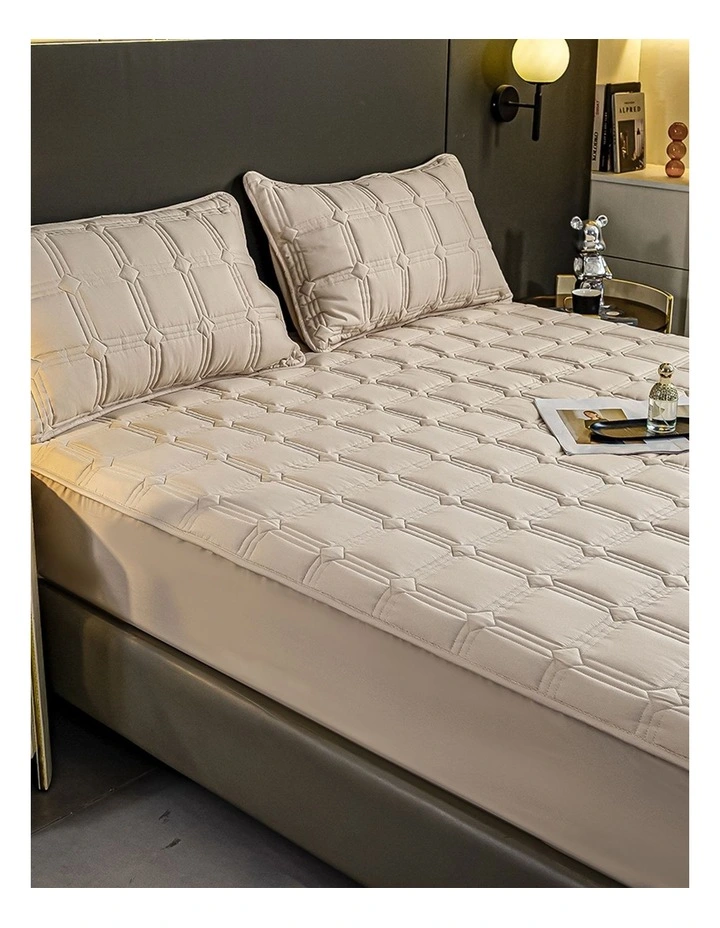 Wide Mattress Cover 2X 153cm in Beige