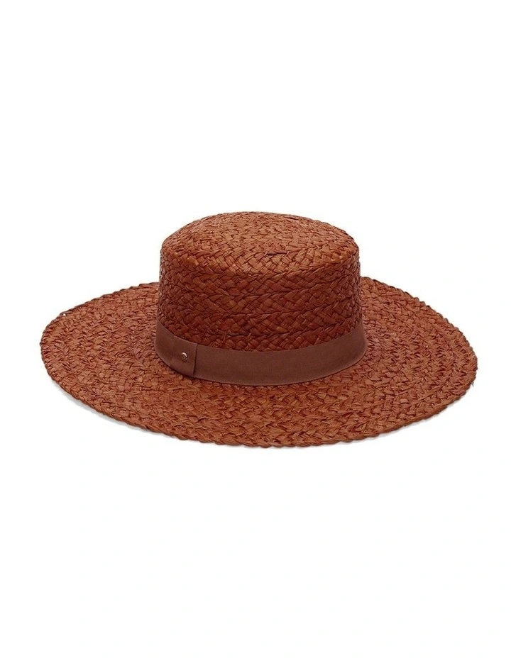 Tibooburra Boater Hat in Burnt Orange