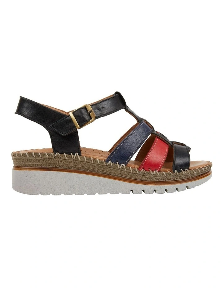 Binge Leather Sandal in Black Combo