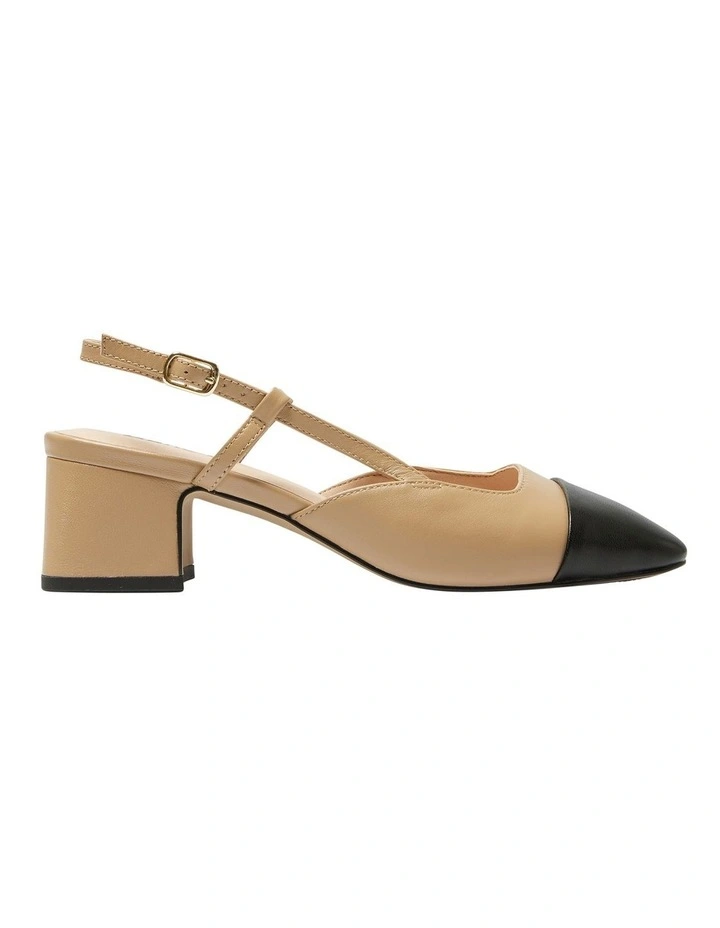Herald Heeled Shoes in Black/Nude Leather