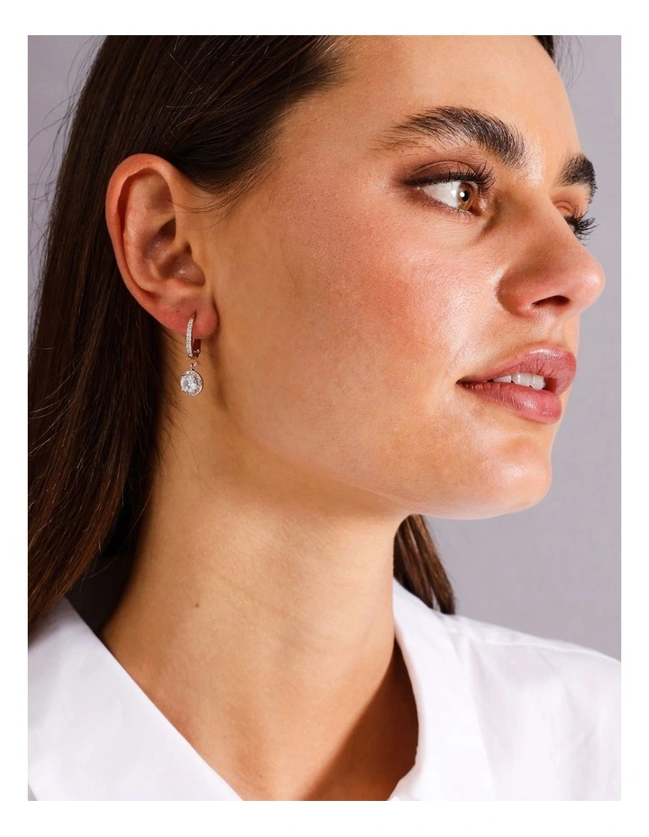 Cubic Zirconia Drop Earring in Rose Gold