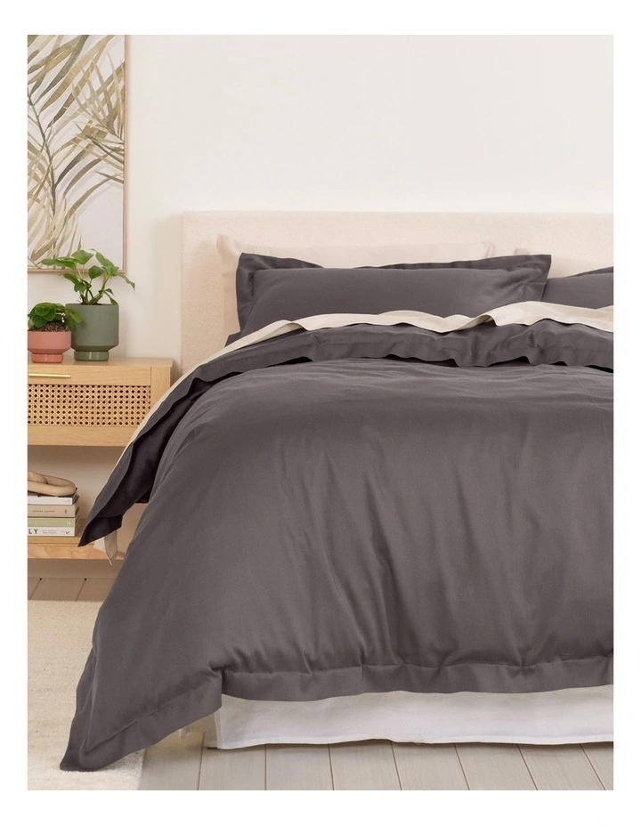 Balmain 1000TC Bamboo Cotton Quilt Cover Set in Pewter